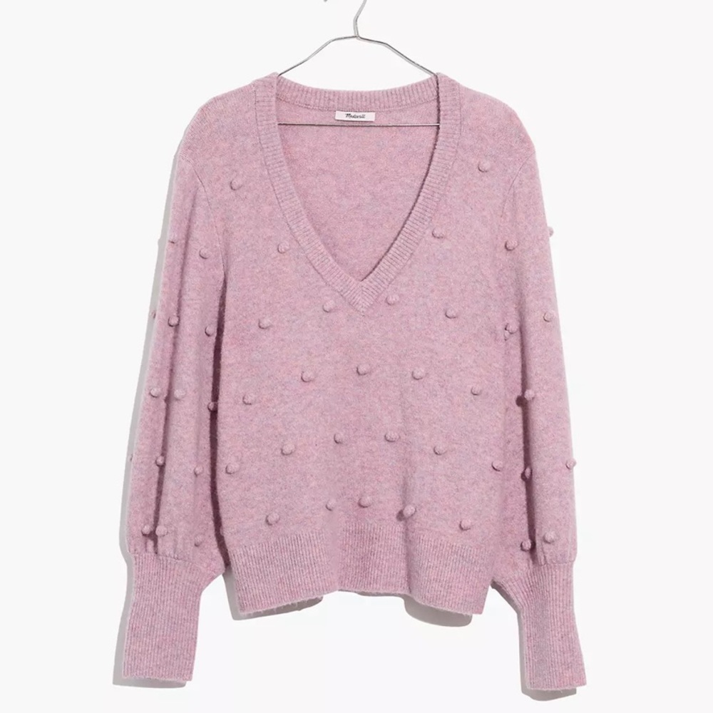 Madewell Bobble V-neck sweater in coziest yarn